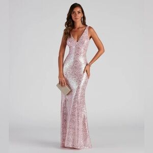 Windsor pink sequin Gown NWT!!